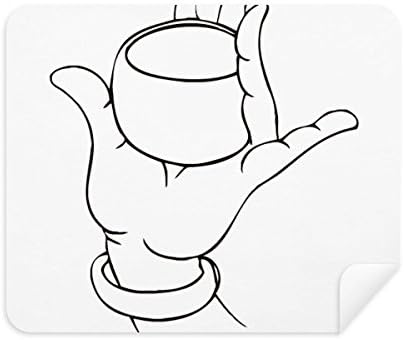 Cultura Hand Copo Desenho de Desenho de Desenho de Limpeza Tenora de Tenor 2pcs Camurça Fabric