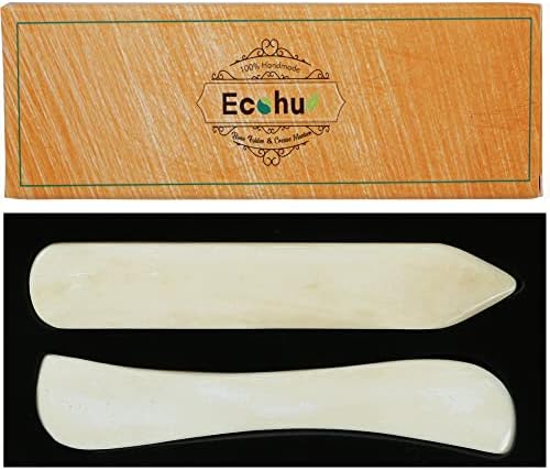 Ferramenta Ecohu Bone Pasta & Creaser - 2pcs - Pontuação, dobra para origami, artesanato em papel, encadernação de livros, artesanato de couro e papel de fabricação e dobragem de cartas