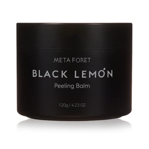 Metaforet Black Lemon, tudo em um limpador descascando bálsamo 120g/ 4,23 onças de maquiagem e removedor de pele morta, esfoliação face, esfoliação a carvão, não irritória