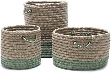 Cesto texturizado de cestas de marina, 17 por 17 por 10 polegadas, Moss Green
