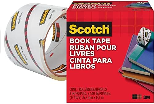 Scotch 845 Book Tape, 3 x 540, claro
