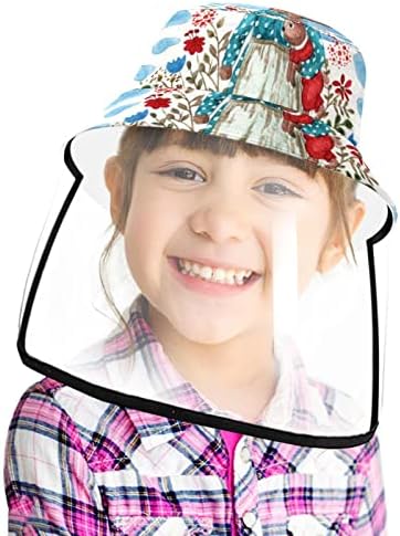 Chapéu de proteção para adultos com escudo facial, chapéu de pescador anti -sun tap, dia das mães Rabbit Mother and Baby