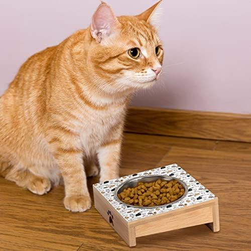 Padrão de gato tigela de gato, tigela de estimação aumentada, proteja a coluna do animal de estimação e deixa os gatos confortáveis ​​anti-vomitantes