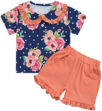 Roupas de menina Mini chefes sem mangas tampos pretos +calças de impressão floral +roupa de verão recém -nascida