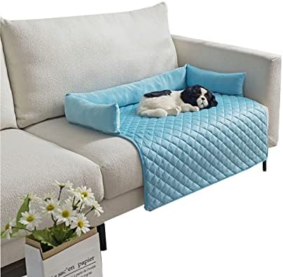 Sjvmnzl Sofá de tapete de cachorro calmante, sofá -cama lavável para animais de estimação, capa de protetor de sofá