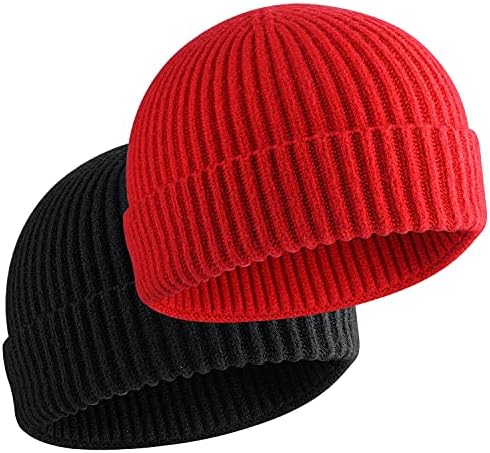 Vidsel Short Fisherman Beanie for Men Mulher, Swag Wood Knit Cuff Skullcap, chapéus de inverno quentes