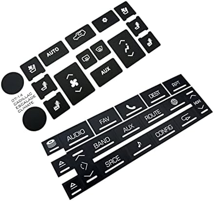 ACDEYACA AC Radio Dash Button Stickers, Decalques de reparo compatíveis com Cadillac Esv Ext Escalade 2007-2014