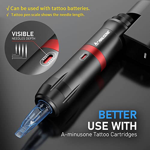 Kit de caneta de tatuagem rotativa para iniciantes com agulhas de cartuchos de tatuagem de 30pcs e 10 tintas para tatuagens de tatuagem de tatuagem Pen de tatuagem Black Pro Tattoo Pen
