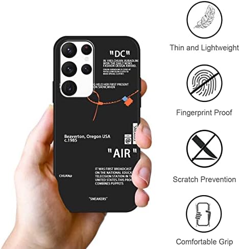 2 Pacote de telefone legal para Samsung Galaxy S22 Ultra 5G Caso 6.8 , Padrão da marca Sports Shoes, Basketball Label Printed Black