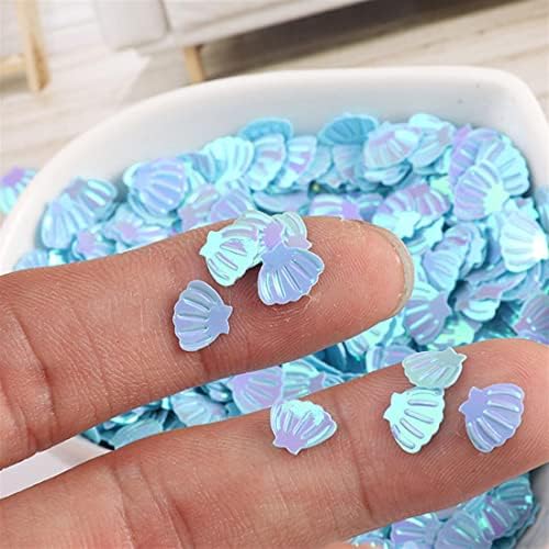 7mm Little Sea Shell lantejas de glitter paillettes para unha art manicure de costura decoração de casamento confete 600pcs, jg azul escuro, shell de 7 mm