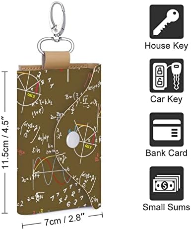 Sacos de carteira portáteis de caixa de couro de matemática científica com ganchos -chave para homens mulheres