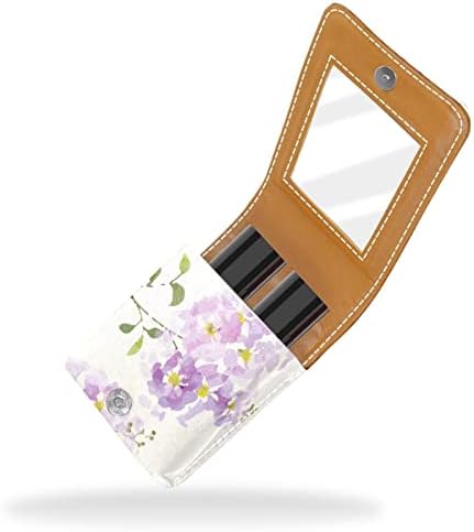 Caixa de batom de Guerrotkr, organizador de batom de Lip Gloss de couro com espelho, Mini Lipstick Suports, Padrão