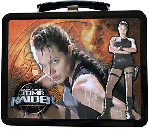 Tomb Raider em tamanho real de metal lancheira com térmicos