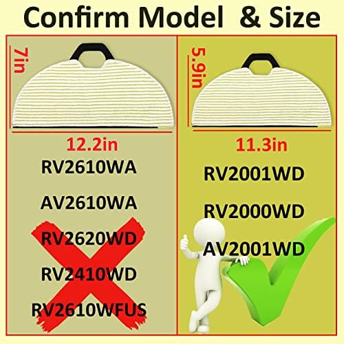 Sinnya 8 pack rv2001wd substitut pad compatível com tubarão rv2001wd rv2000wd av2001wd robot vácuo