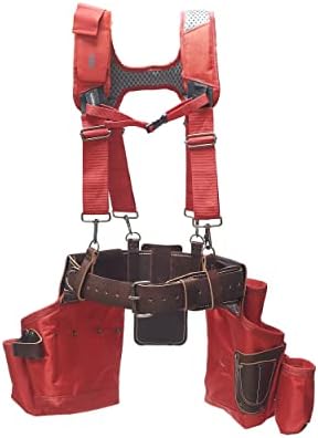 Cinturão de ferramentas Hyrbid Hyrbid Back Boss Hyrbid com suspensórios em vermelho, 55505-RD