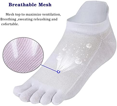 Meaiguo Men's Toe Meocks Cotton Cinco meias de dedos de baixo corte meias atléticas para executar 4 pares