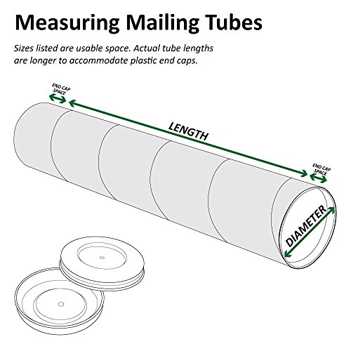 Caixas Tubos de correspondência rápida com tampas, 2-1/2 x 20, branco,