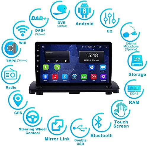 Android 8.1 Cabeça de Navigação de GPS de tela sensível ao toque HD de 9 polegadas para V-OLVO XC90 2004-2014, FM/Bluetooth/Controle