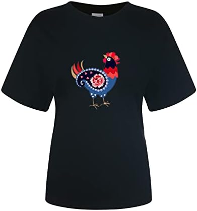 Tshirts impressos de frango vintage Mulheres moda camisetas engraçadas camisetas casuais camisetas de manga curta