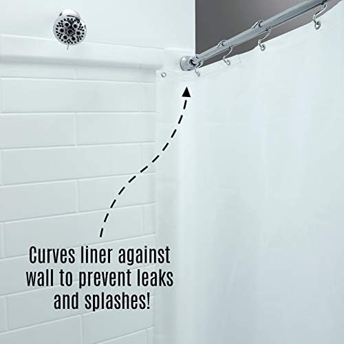 Soluções Slipx Guarda de Cortina de Curva de Curva para Bathtub & Shower Liners & Cortans | Mantém a água dentro do seu