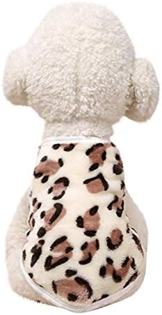 Camisinho de cachorro pequeno Feminino para animais de estimação e impressão de cães de cães de cães de roupas de leopardo para uso de leopardo de inverno