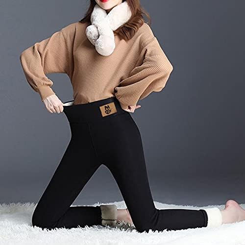 Ozmmyan Leggings de inverno para mulheres Imprima inverno quente inverno apertado de veludo espesso de lã de caxemira calças