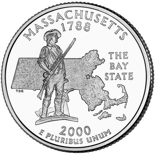 2000 p bu de massachusetts estadual trimestre escolha não circulada