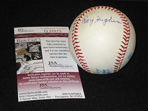 Os índios Roy Hughes assinaram autógrafos autênticos rawlings oal beisebol jsa raro - bolas de beisebol autografadas