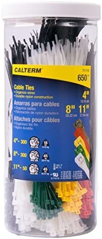 CalmTer 71110 4 x8 x11 Taque de cabo de nylon, preto e natural, variado