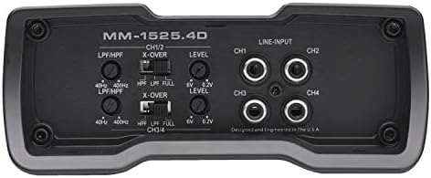 Autotek MM-1525.4D Máquina média de 1500 watts, amplificador compacto de ponte, 4 canais