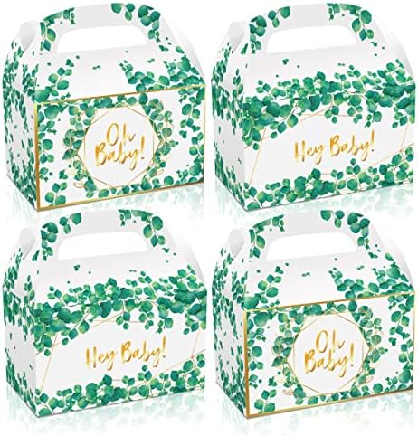 Baby Charf Party Favor Greenery Oh Baby Party Favors Caixas 24pcs Eucalipto folhas caixas de brindes OH Baby Boxes