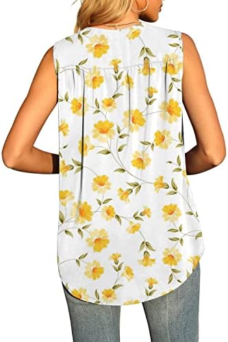 Camisas de verão para mulheres para mulheres impressão feminina de impressão de tanques sem mangas de mangas acreditam tops