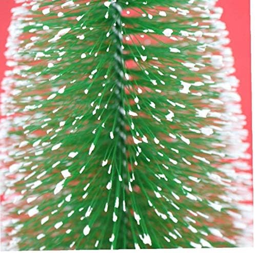 1pc mini pinheiros com bases de madeira, árvores de Natal em miniatura artificial para a temporada de festas de disposição de decoração de mesa, 10 cm
