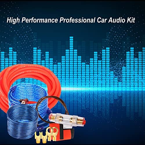 XMSJSIY Kit de fiação de áudio do carro Kit de cabo Kit de cabo 1500 Watts Instalação do subwoofer de estéreo com fusível para