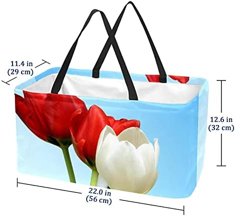 Lorvies grandes cestas retangulares para armazenamento, tulipas de plantas de armazenamento de armário de flores