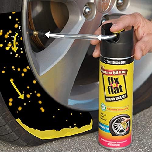 Fix-a-Flat S60369-6pk Aerossol Reparo e inflador de pneus de emergência Aerossol Para pneus X-Large, fórmula ecológica, ajuste universal para todos os carros, caminhões e SUVs, 24 oz.