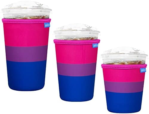 XXerciz reutilizável capa de copo de café gelado para bebidas frias, suporte de xícara de neoprene de 3 pacote para