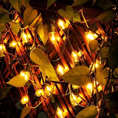Luzes de Natal C7, luzes de Natal transparentes de 25 pés ao ar livre com 27 lâmpadas incandescentes brancas claras, luzes de Natal