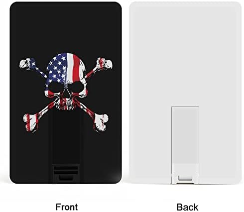 American Flag Skull USB Drive Credit Card Design USB Flash Drive U Disk Thumb Drive 64g