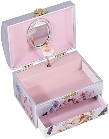 Presentes da Broadway Silver e Pink Fairy Ballerina Swan Lake Music Box