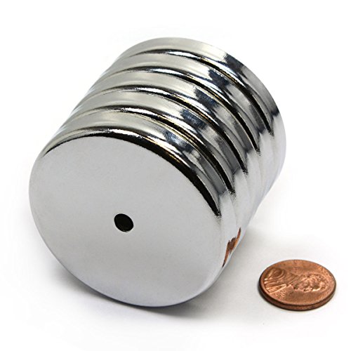 Magnetics de magnetics CMS ímã de base redonda 35 lb Power Power RB50 2 de xícara de ímãs - 5 contagem
