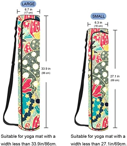 Bolsa de tapete de ioga ratgdn, fofo cacto de cacto colorido Exercício de ioga transportadora de tape