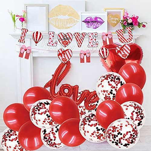 Eu te amo Red Heart Heart Namorados Decorações de festas de festas de noivado de festas de festas de festas de festas de festa