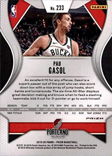 2019-20 Panini Prizm Prizms Vermelho Branco e Azul #233 Pau Gasol Portland Trail Blazers NBA Basquete Card