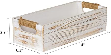 Caixa de madeira rústica de Timris, caixa de decoração do banheiro da fazenda, suporte de papel higiênico de madeira, cesta