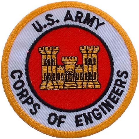 Corpo de engenheiros do Exército dos Estados Unidos, patch bordado, deserto/areia, com adesivo de ferro em