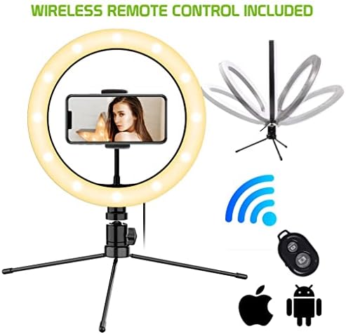 Anel de selfie brilhante Tri-Color Light Compatível com o seu Droid Motorola 3 10 polegadas com remoto para transmissão ao