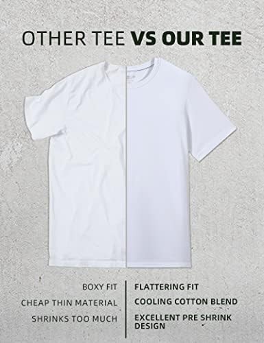 Camiseta pioneira de acampamento de bambu camisetas de camisetas lisadas brancas e brancas para homens de resfriamento da