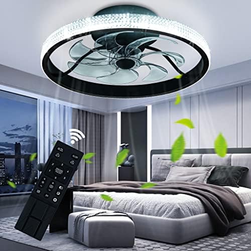 Ventilador de teto elinkume com luzes, luz do ventilador de acrílico de 18,89in com 7 lâminas, iluminação do ventilador de teto