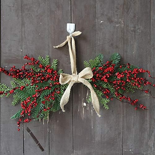 Uxzdx cujux chirstmas berry guirlanda de linho decorações penduradas decorações de frutas artificiais Janela de Natal pingente
